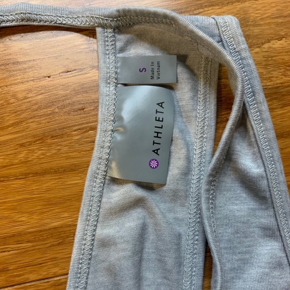 Athleta Womens Sz Small Essence Tie Back Tank Grey - Picture 5 of 7